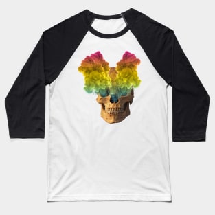 Subtle Pan Flag Halloween Skull Baseball T-Shirt